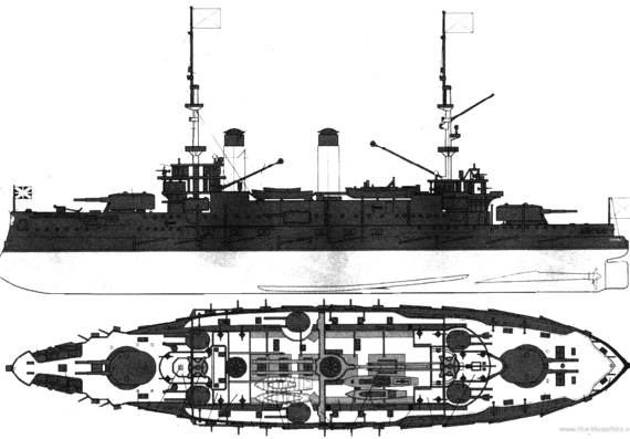 Корабль Россия - Borodino [Battleship] (1905) - чертежи, габариты, рисунки